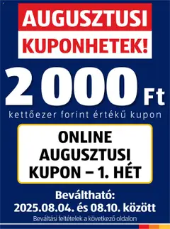 Előnézet Aldi Augusztusi kuponhetek érvényes 2025.08.04.-tól