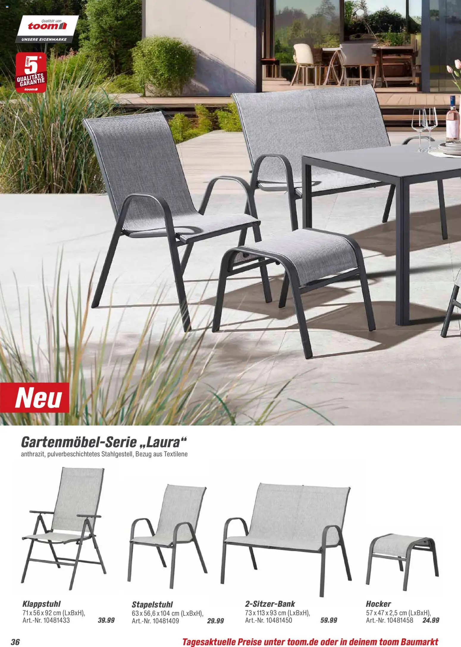 Toom Baumarkt  Gartenmöbel & Solar-Leuchten 2026 - Seite 36 - gültig ab 01.01.2026