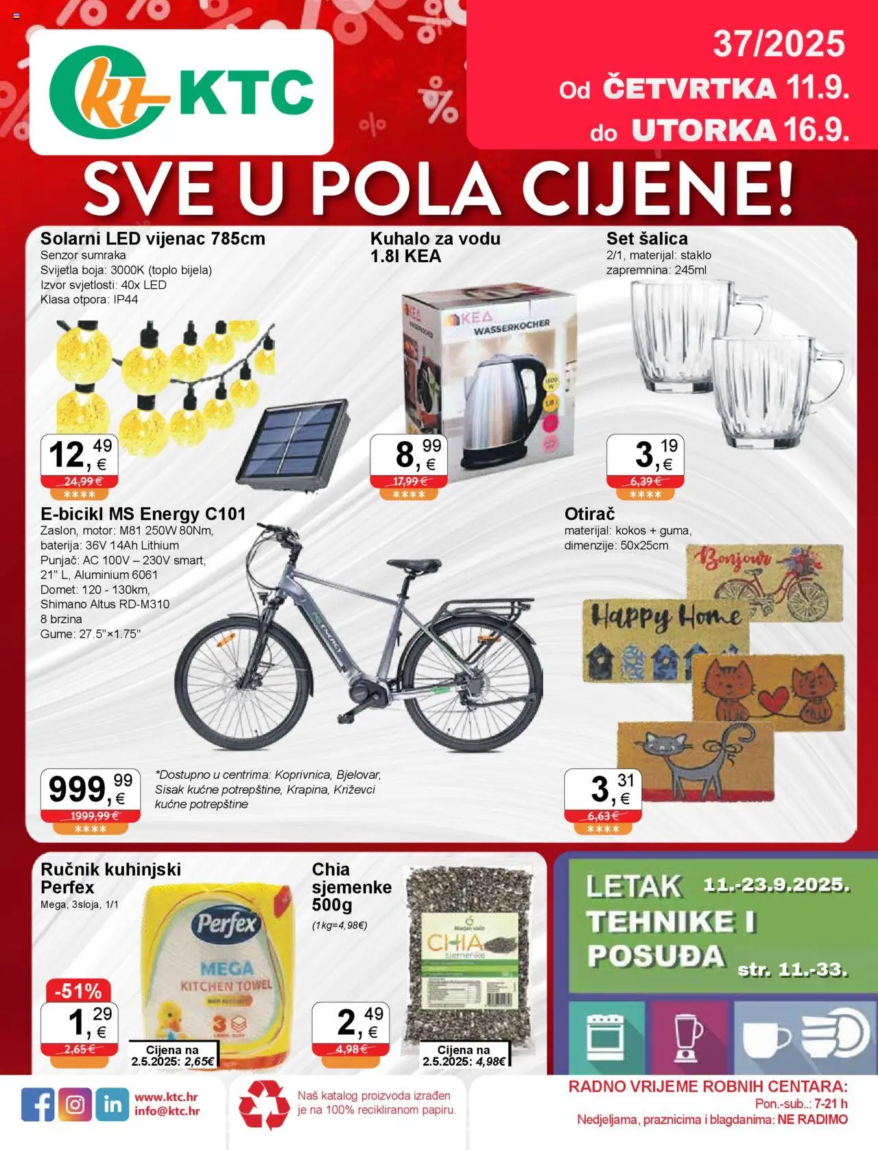 Katalog sve u pola cijene KTC - stranica 1- važeći od 11.09.2025