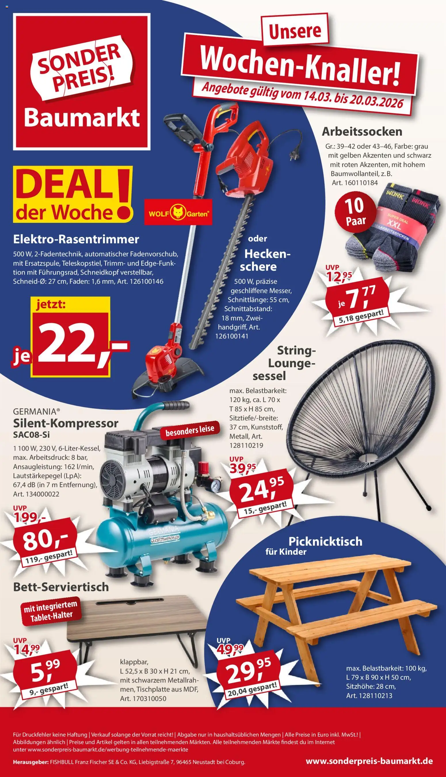 Sonderpreis Baumarkt Prospekt 	 - Seite 1 - gültig ab 14.03.2026