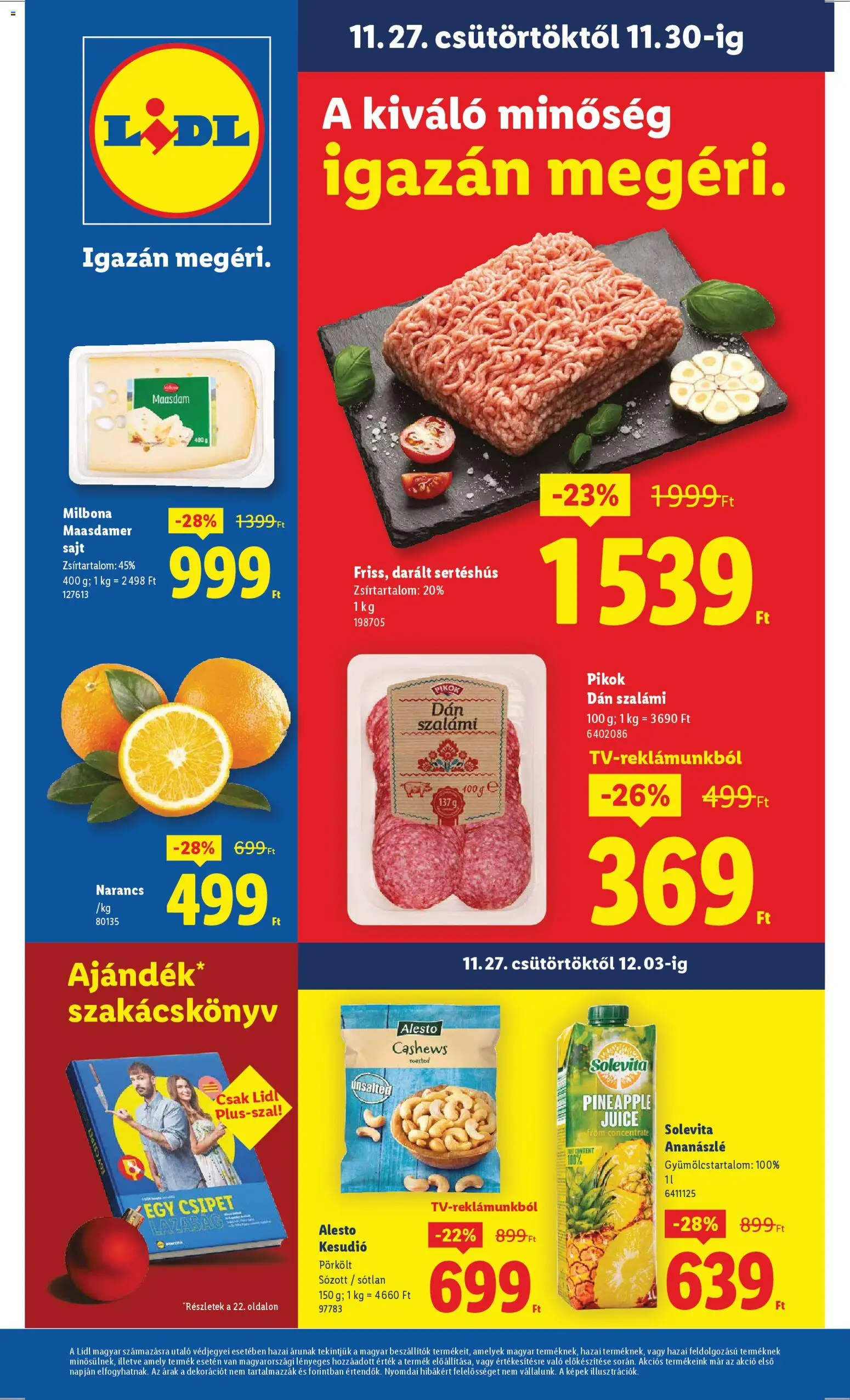 Lidl Akciós újság - 1oldal - érvényes 2025.11.27.-tól