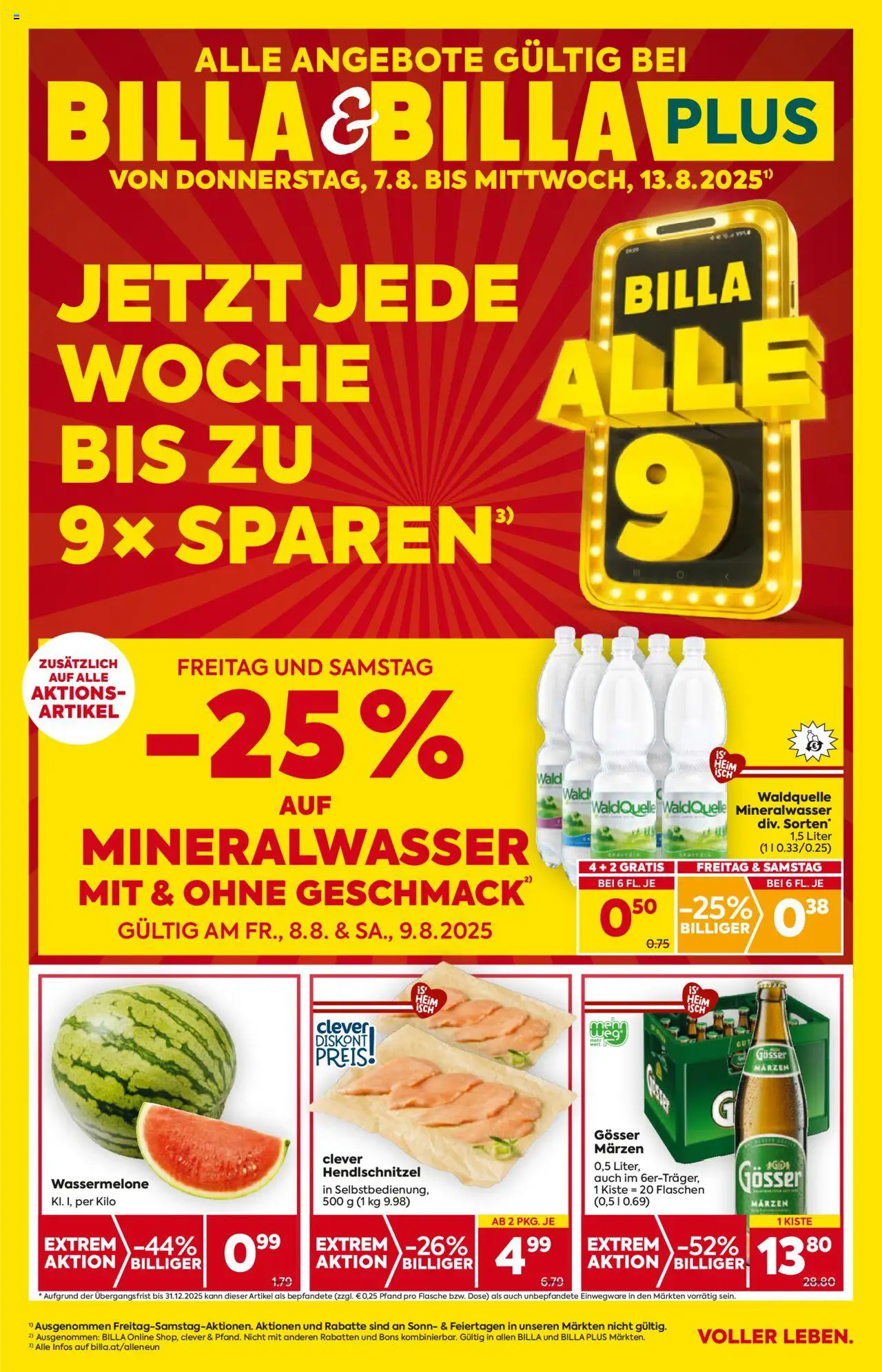 Billa Flugblatt - Seite 1- gültig ab 07.08.2025