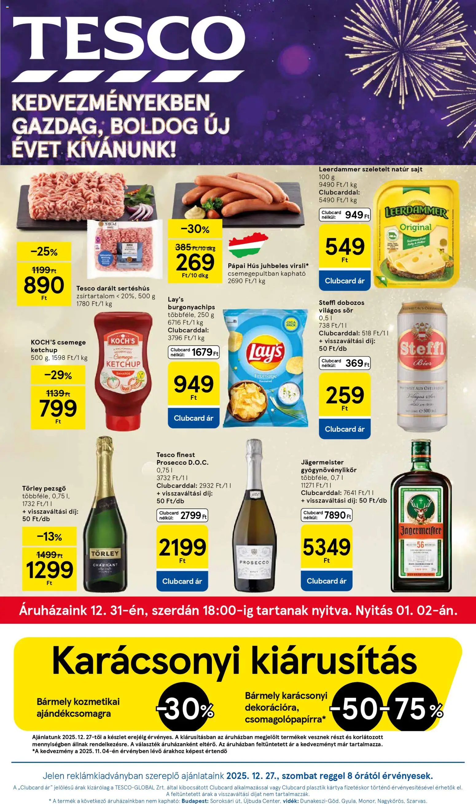 Tesco Hipermarket - Akciós újság  - 1oldal - érvényes 2025.12.27.-tól