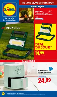 Aperçu LIDL catalogue les bonnes affaires de la semaine valable à partir du 25/08/2025