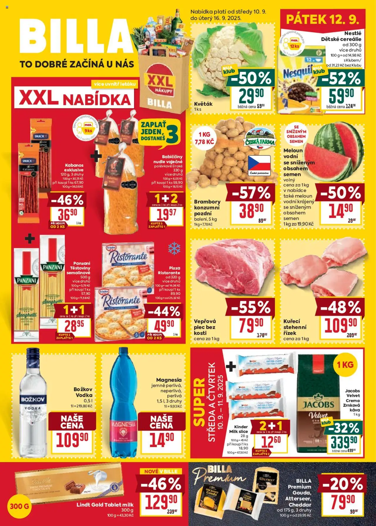 Billa Velký leták - strana 1- platný od 10.09.2025