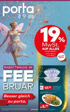 Vorschau Porta! Rabattmagie im FEEbruar mit 19% MwSt. auf alles - Essen gültig ab 01.02.2026