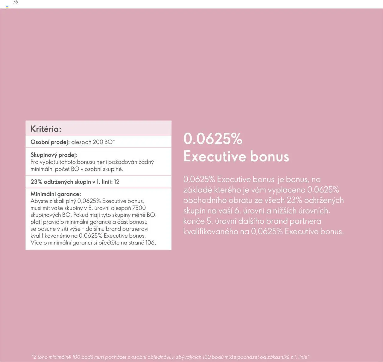 Oriflame katalog Plán odměn pro Brand Partnery - strana 76- platný od 10.04.2025