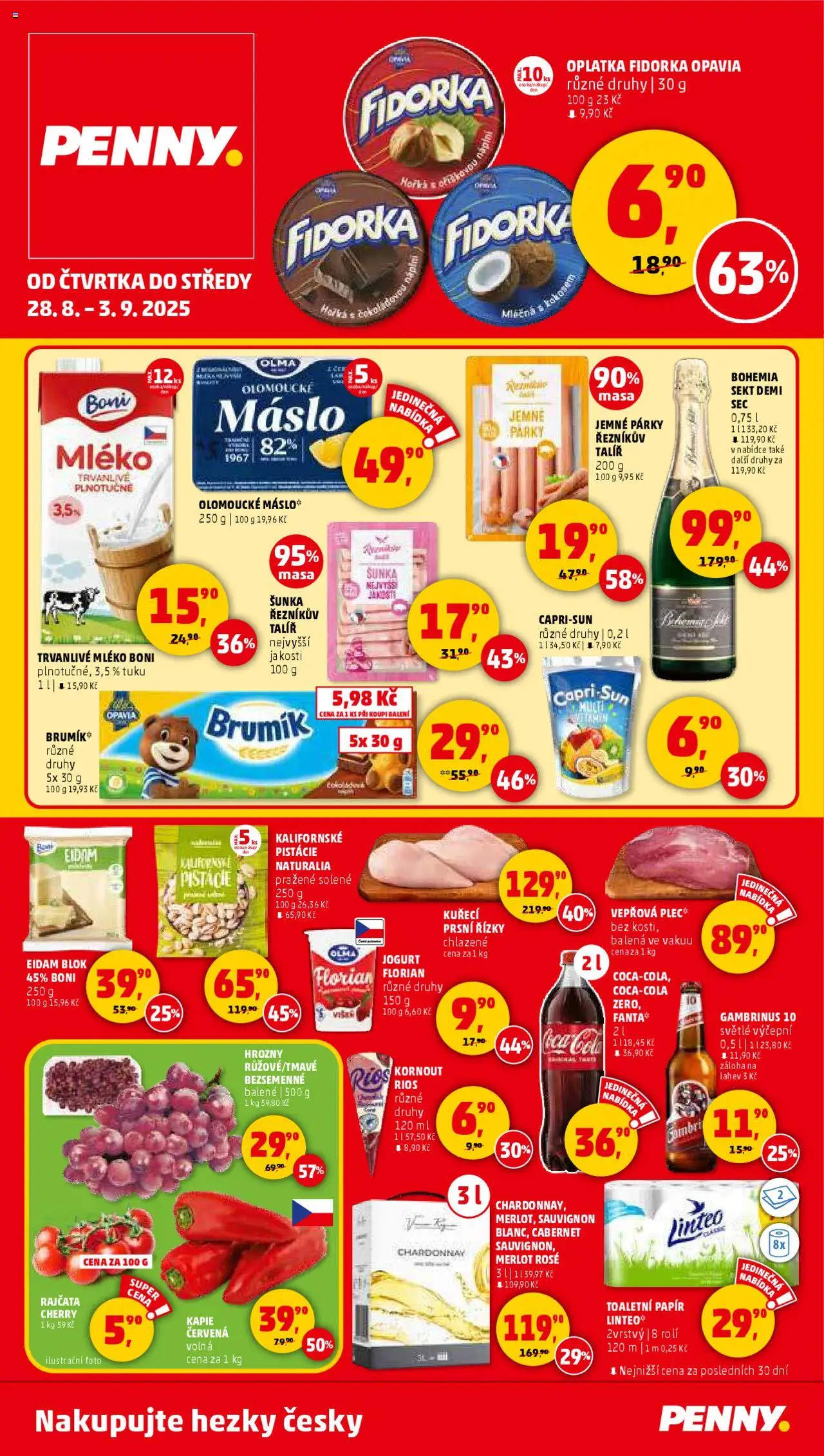Penny Market leták - Čtvrtečník - strana 1- platný od 28.08.2025