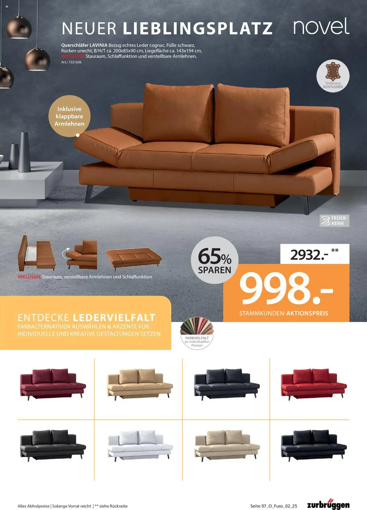 Zurbrüggen Schlafsofa Spezial - Seite 7 - gültig ab 03.07.2025