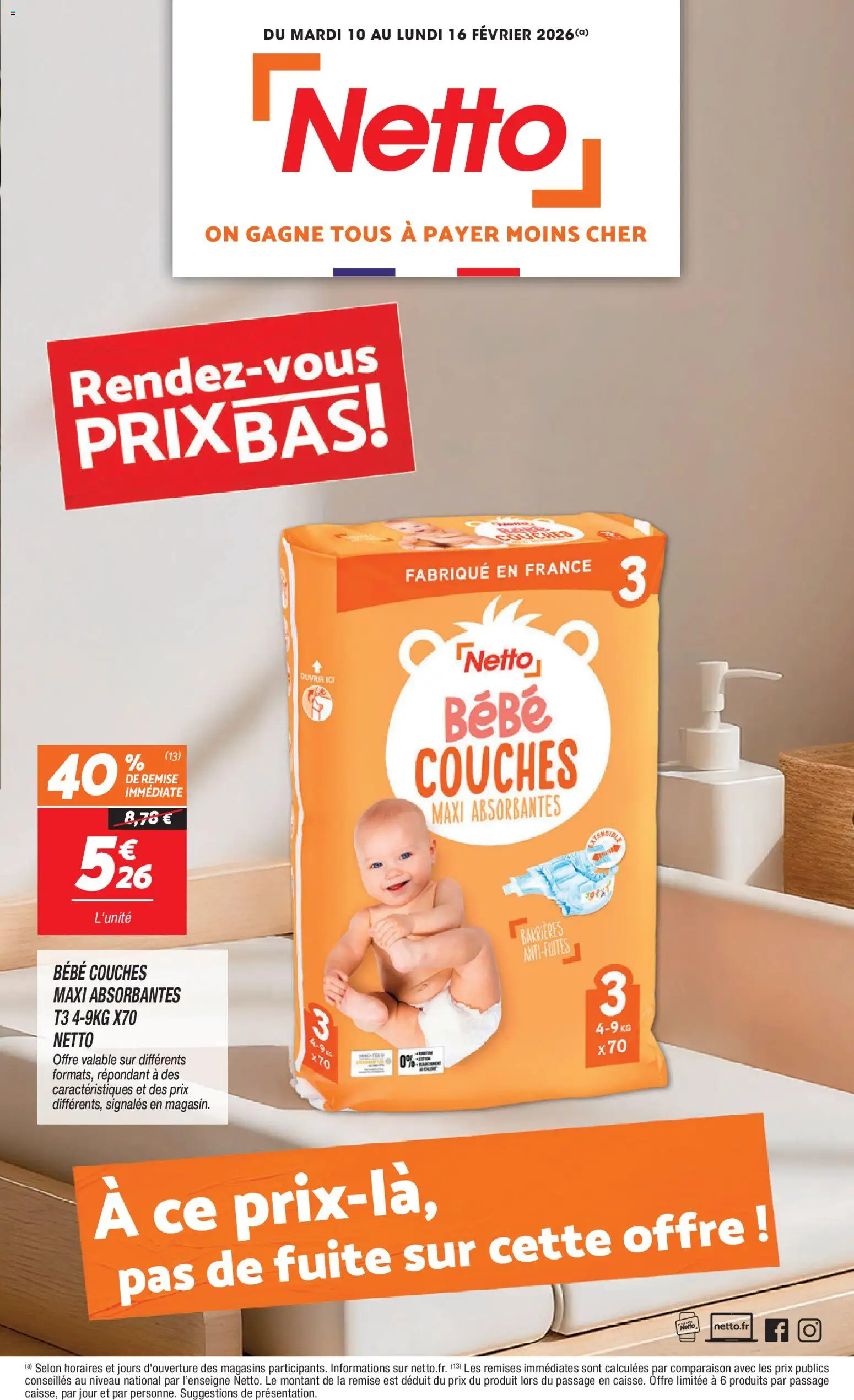 Netto - Rendez-vous prix bas - page 1 - valable à partir du 10/02/2026