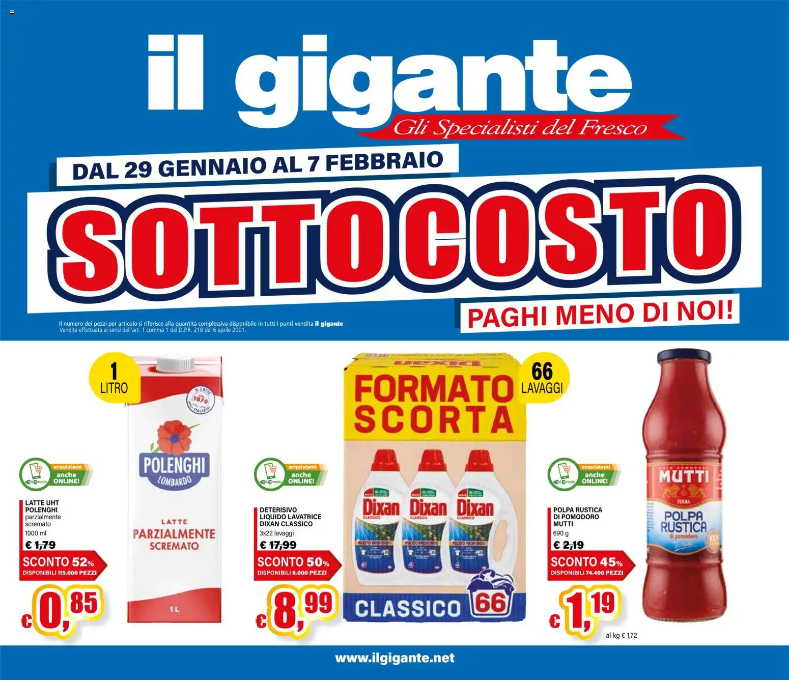 Volantino Il Gigante	 - pagina 1 - valido dal 29/01/2026