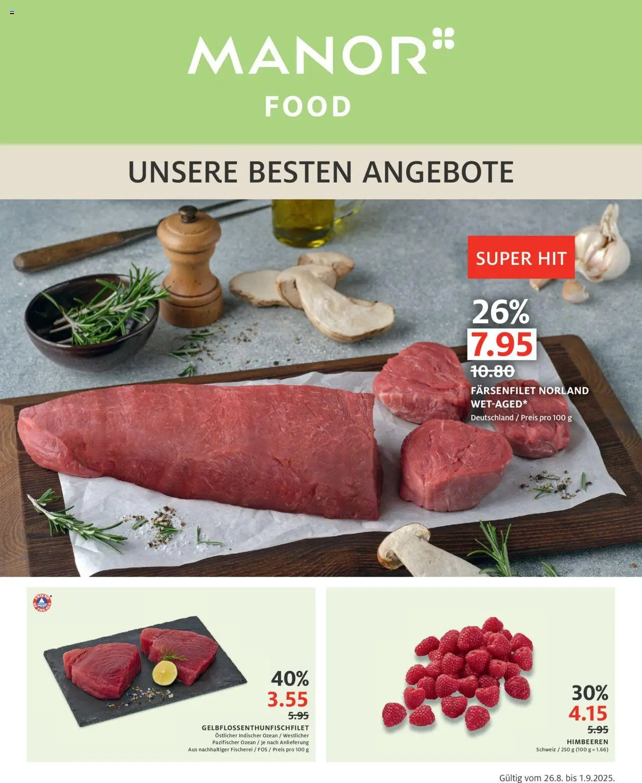 Manor Aktionen - Seite 1- gültig ab 26.08.2025