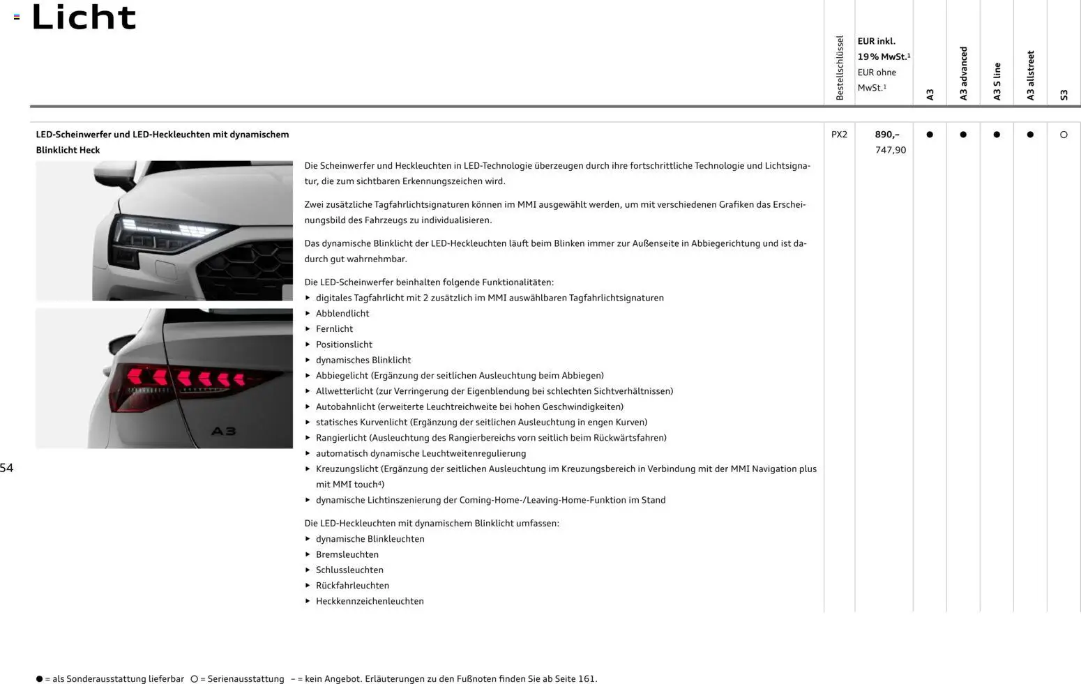 Audi A3 - Seite 54 - gültig ab 28.10.2025