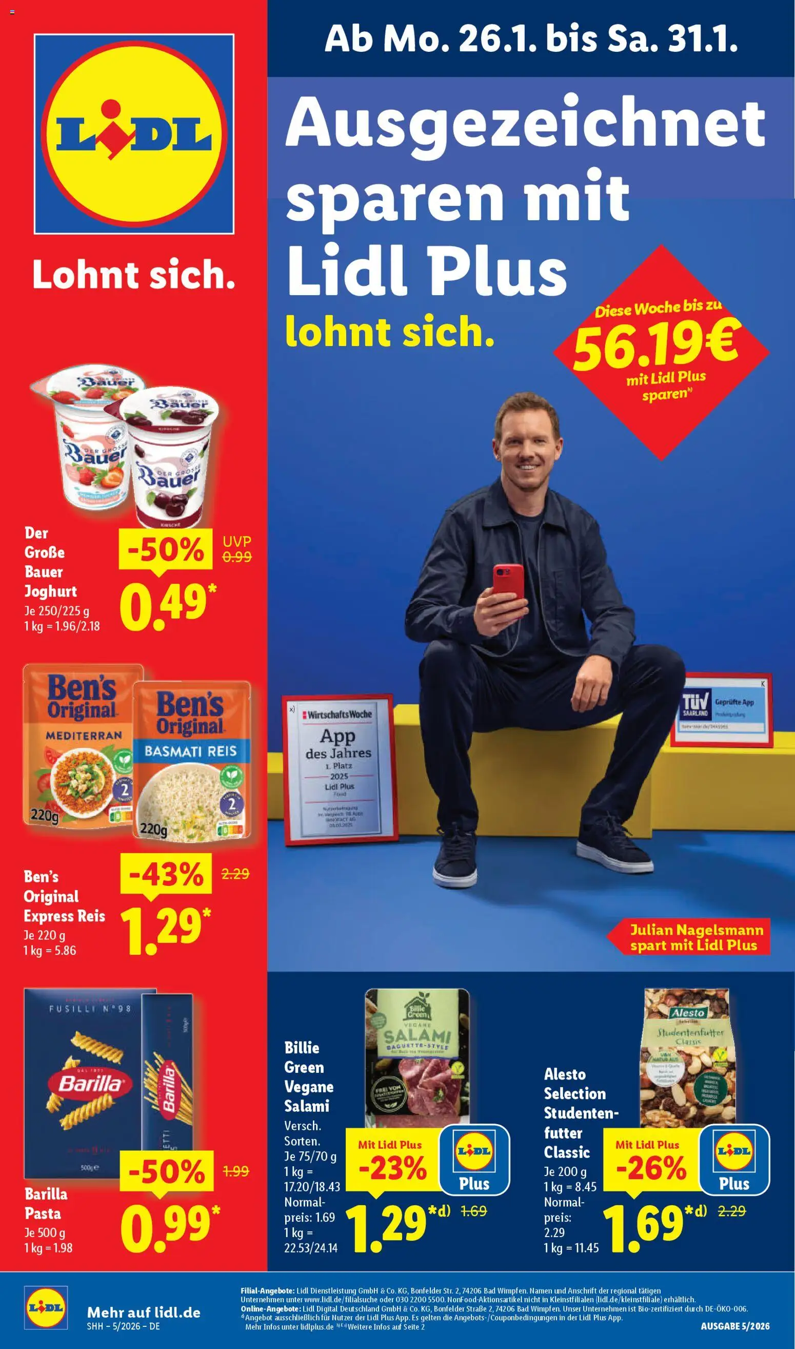 Lidl - Prospekt - Seite 1 - gültig ab 26.01.2026