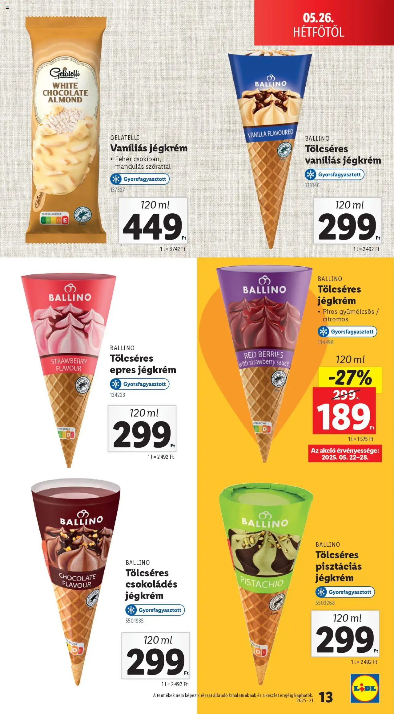 Lidl - Jégkrémkatalógus - 13oldal - érvényes 2025.05.26.-tól
