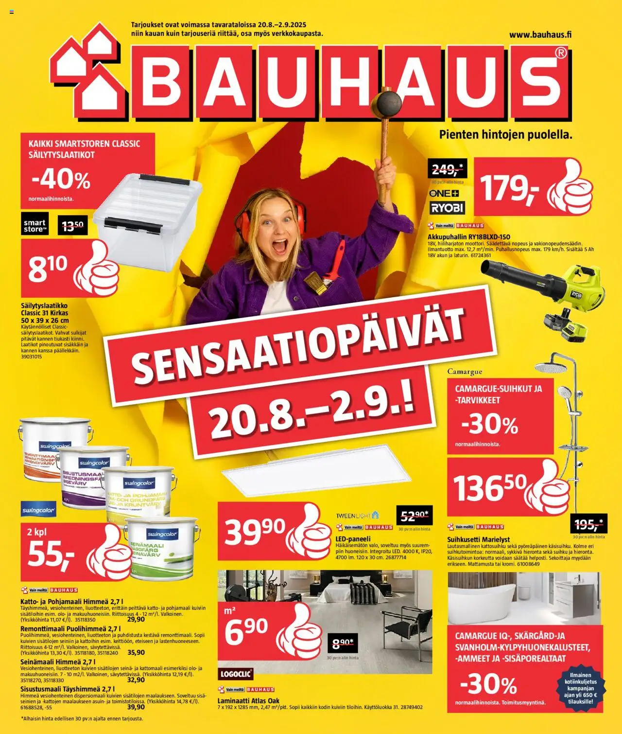 Bauhaus tarjoukset - sivu 1- voimassa alkaen 20/08/2025