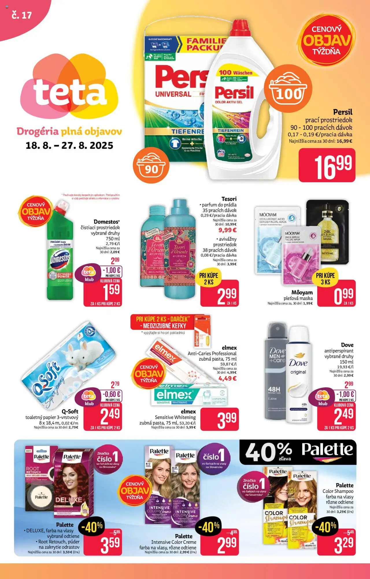 Teta drogerie leták - strana 1- platný od 18.08.2025