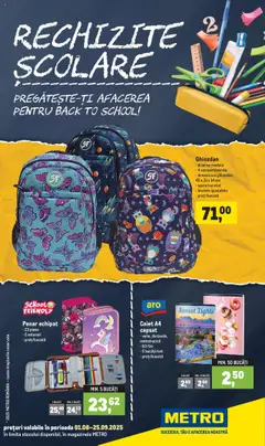 Metro catalog - Rechizite Școlare valabil de la 01.08.2025