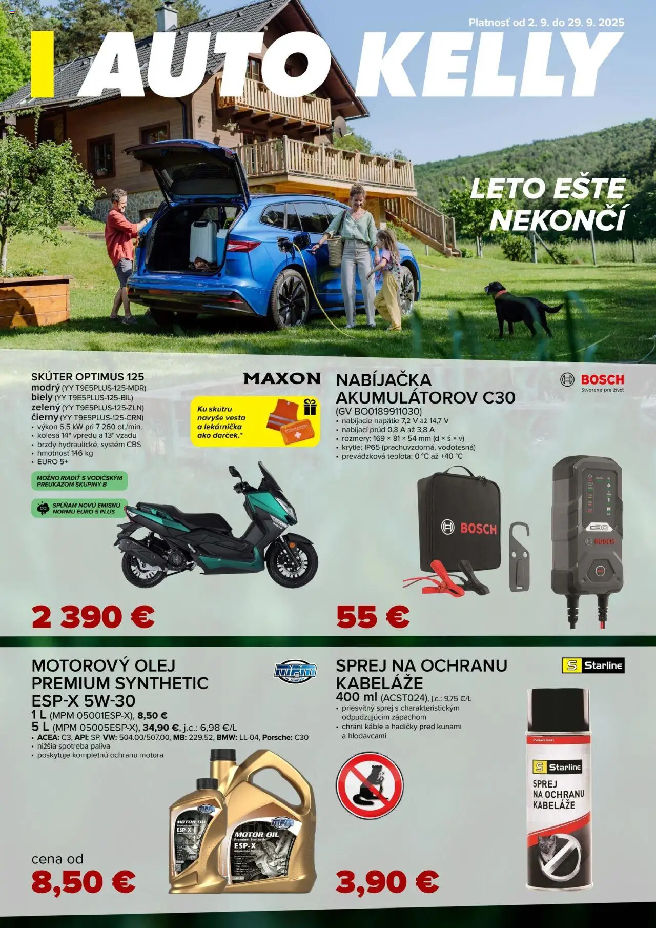 Auto Kelly leták - strana 1- platný od 02.09.2025