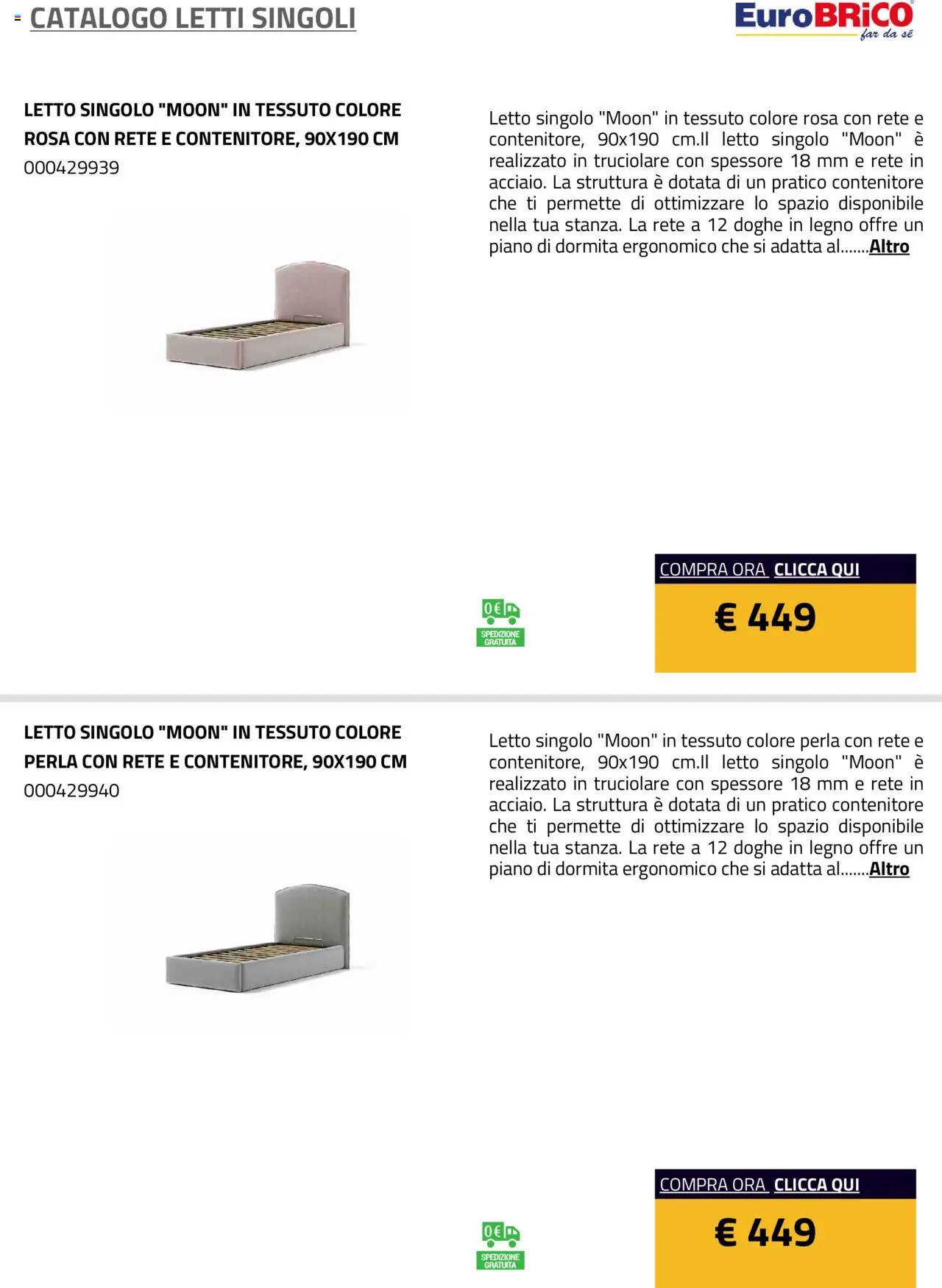 Eurobrico Letti Singoli catalogo - pagina 43 - valido dal 23/07/2025