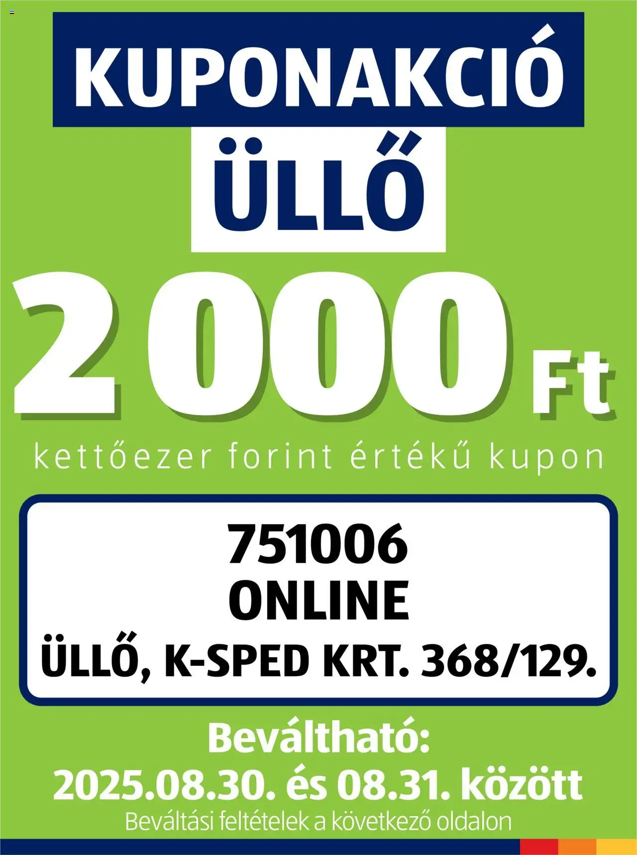 Aldi Kupón Akció | Üllő - 1oldal - érvényes 2025.08.30.-tól