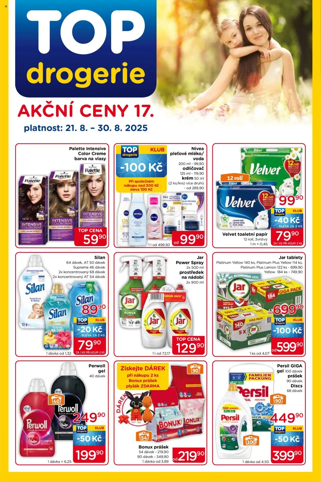 Top drogerie leták - strana 1- platný od 21.08.2025
