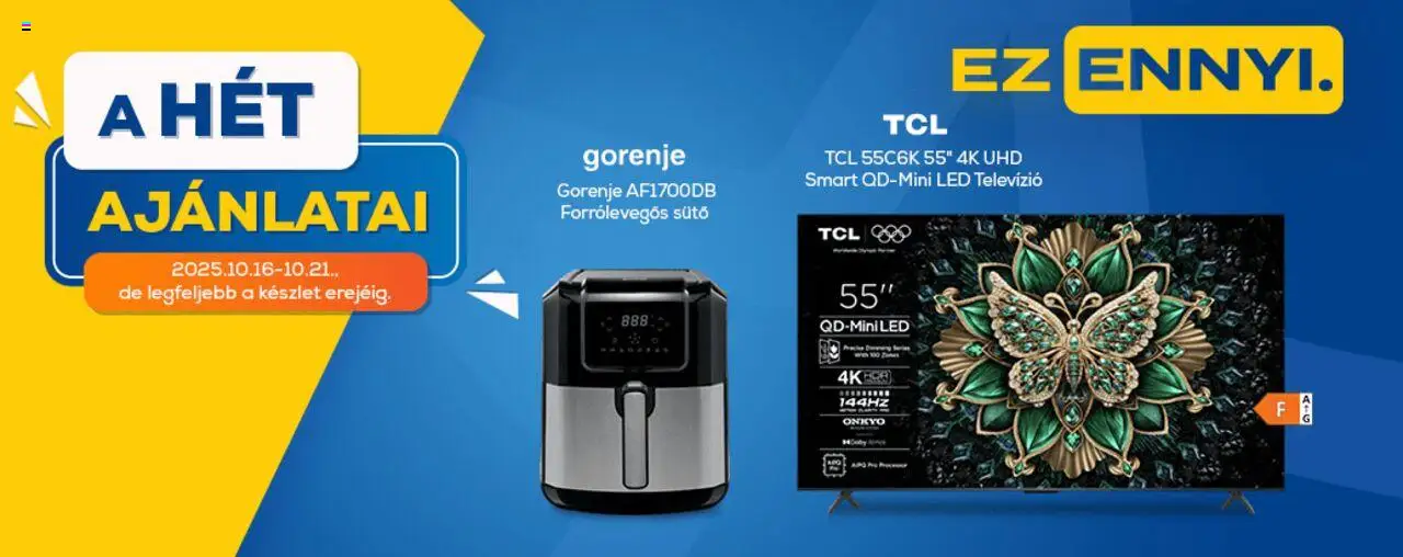 Euronics Akciós újság - 1oldal - érvényes 2025.10.16.-tól