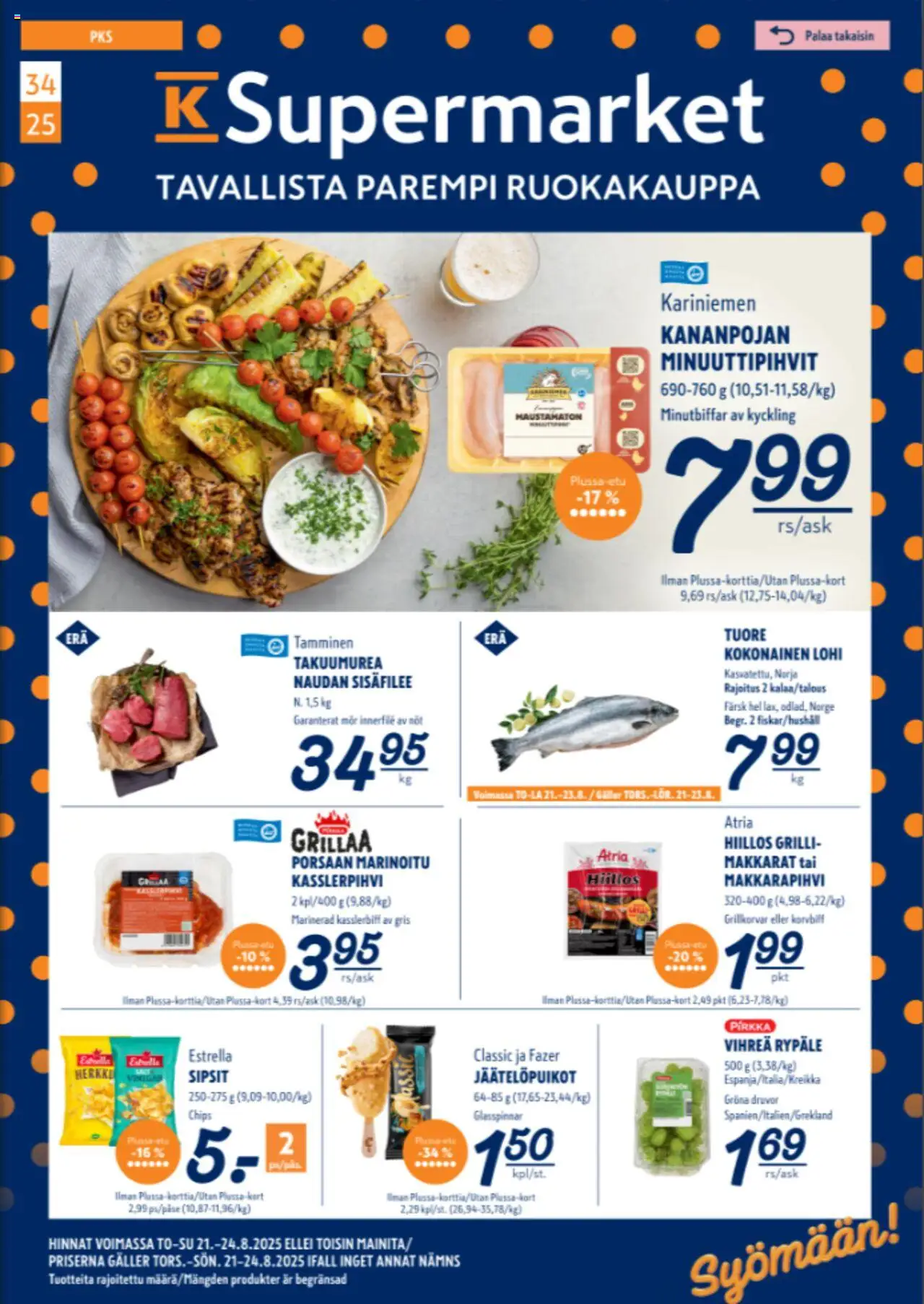 K-Supermarket tarjoukset - sivu 1- voimassa alkaen 21/08/2025