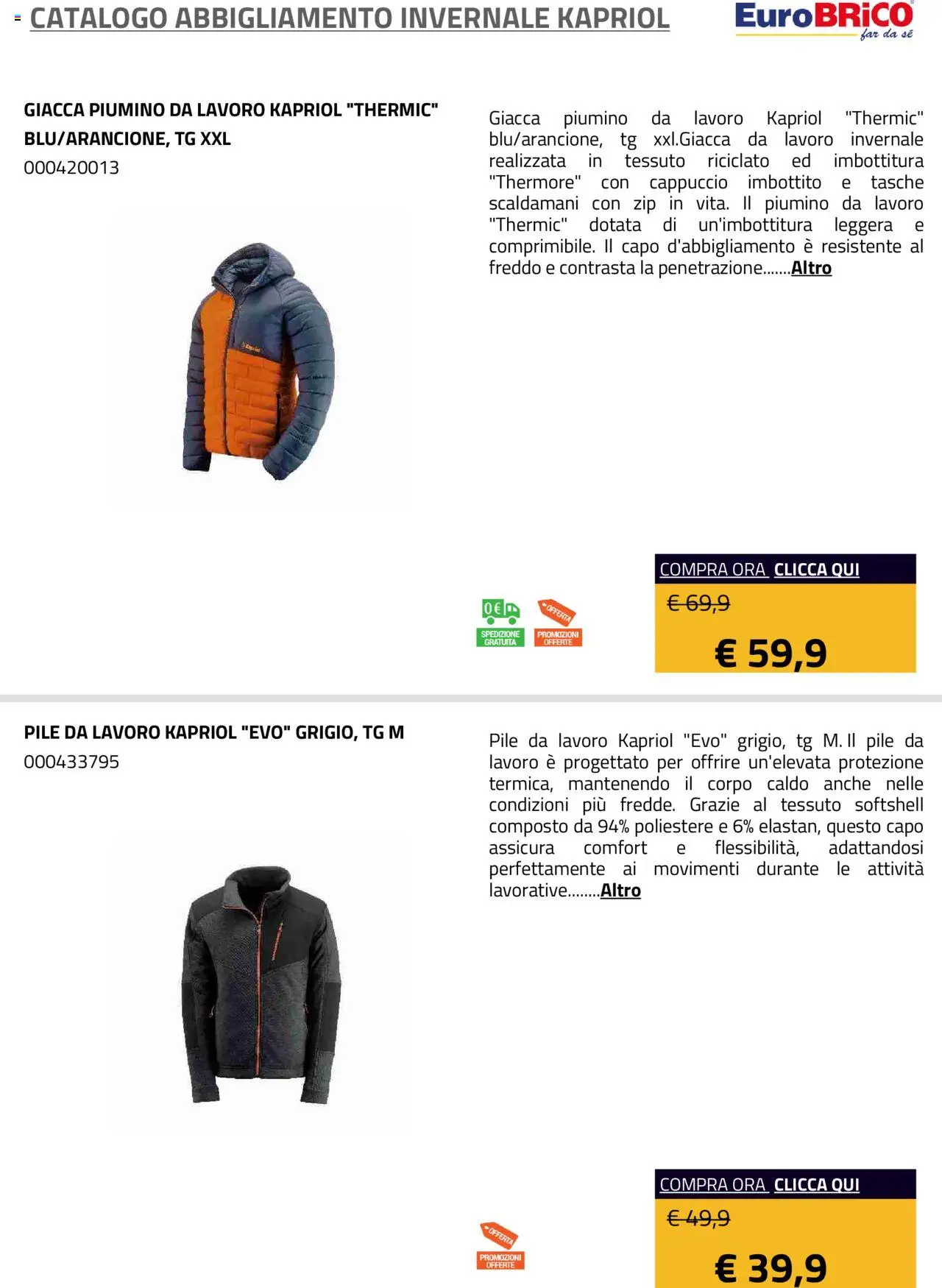 Eurobrico Abbigliamento Invernale Kapriol catalogo - pagina 6 - valido dal 23/07/2025
