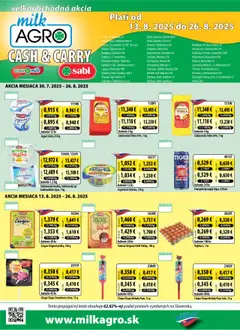 Milk Agro leták platný od 13.08.2025
