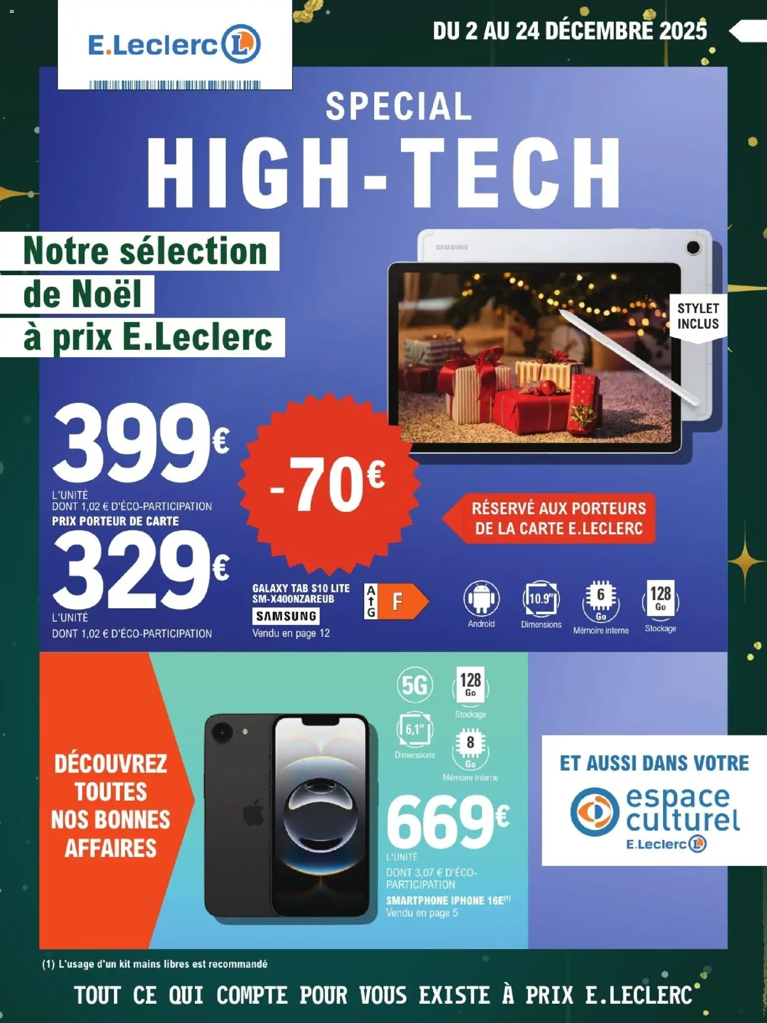 E.Leclerc Catalogue high tech - page 1 - valable à partir du 02/12/2025