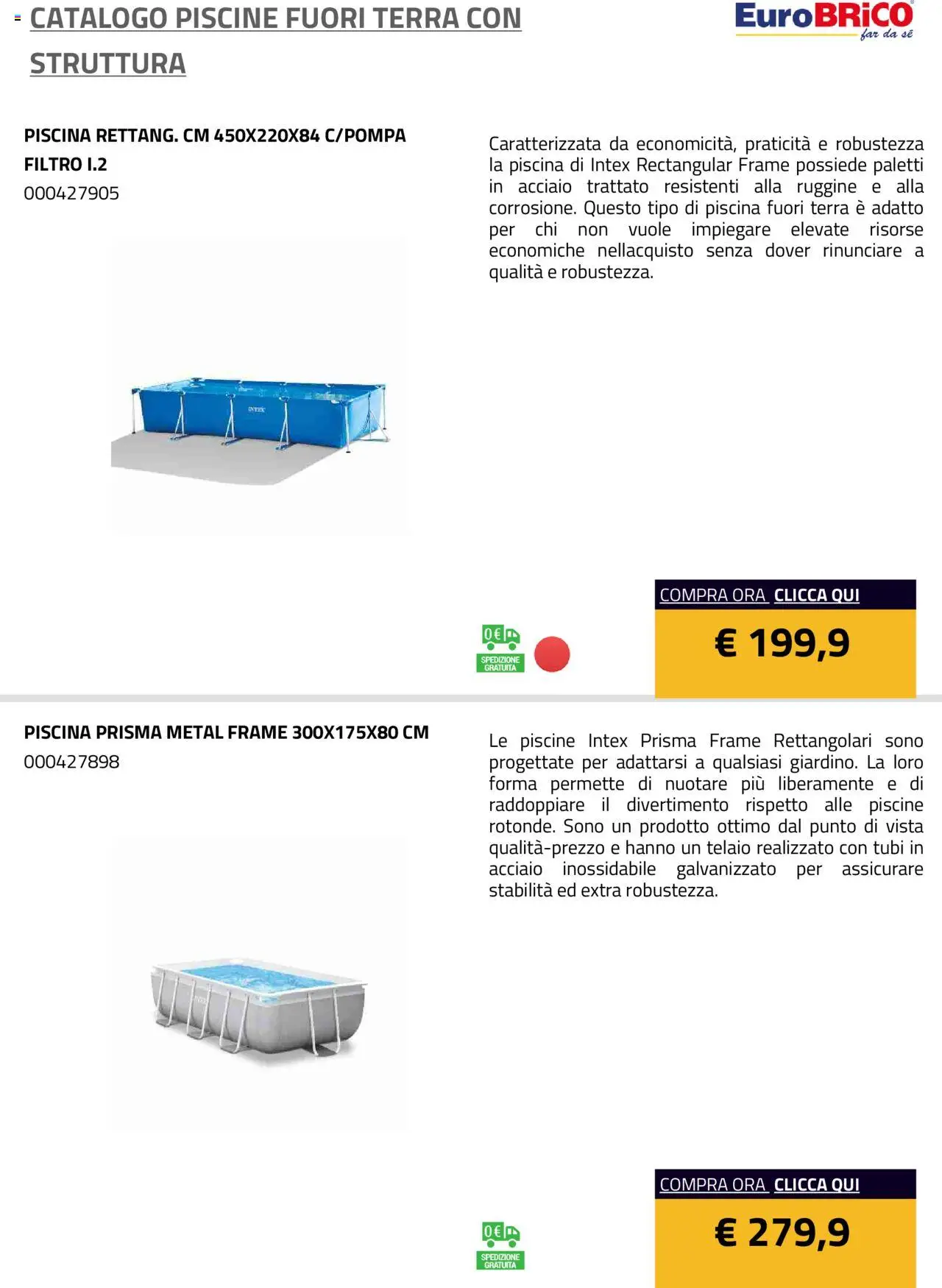 Eurobrico Piscine Fuori Terra con Struttura catalogo - pagina 10 - valido dal 23/07/2025