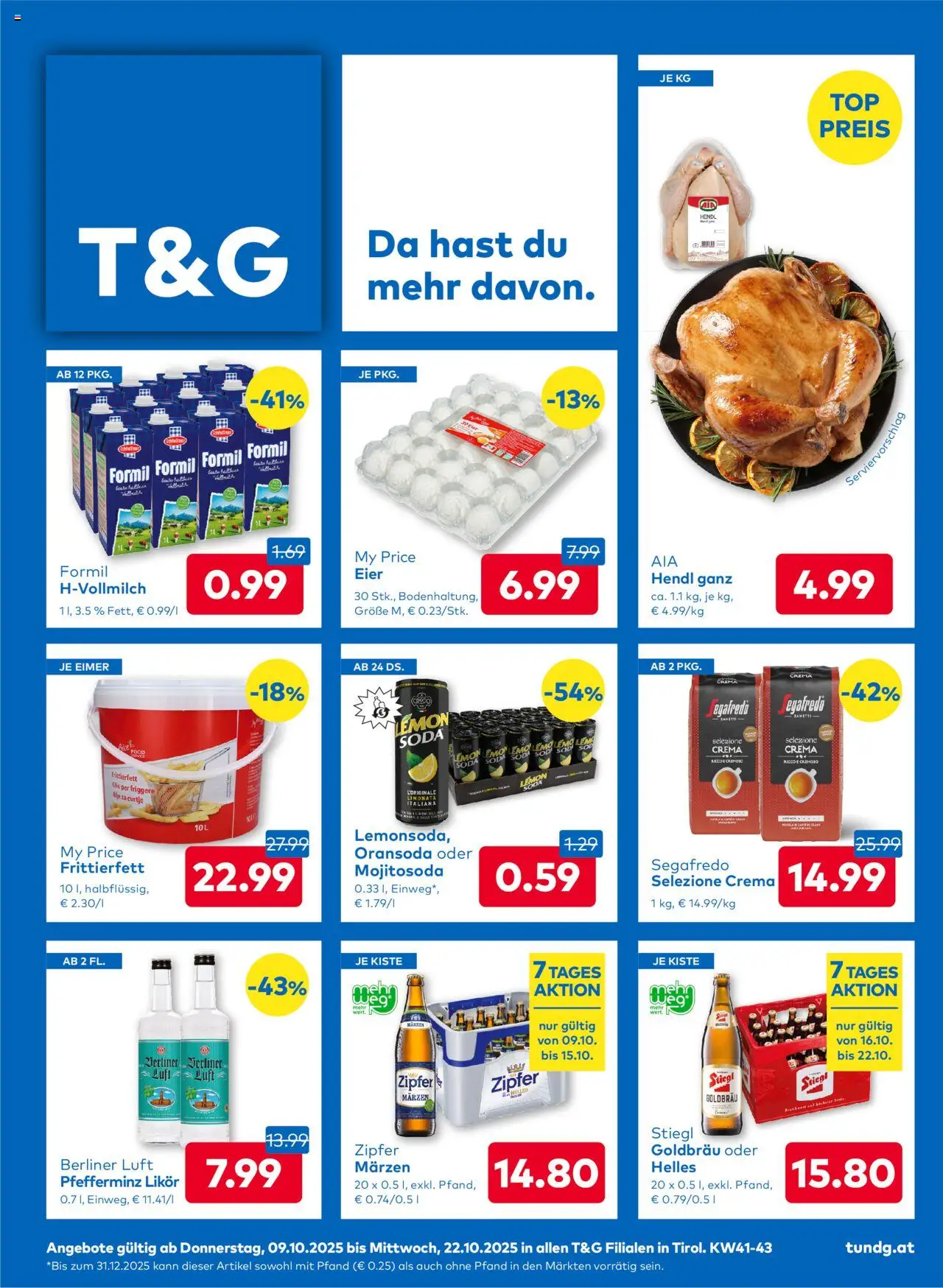 T&G Flugblatt - Seite 1- gültig ab 09.10.2025