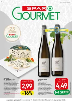 Vorschau SPAR Gourmet Flugblatt gültig ab 11.09.2025