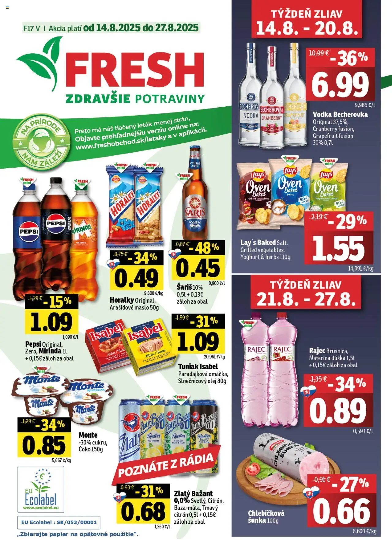 Fresh Východné Slovensko - strana 1- platný od 14.08.2025