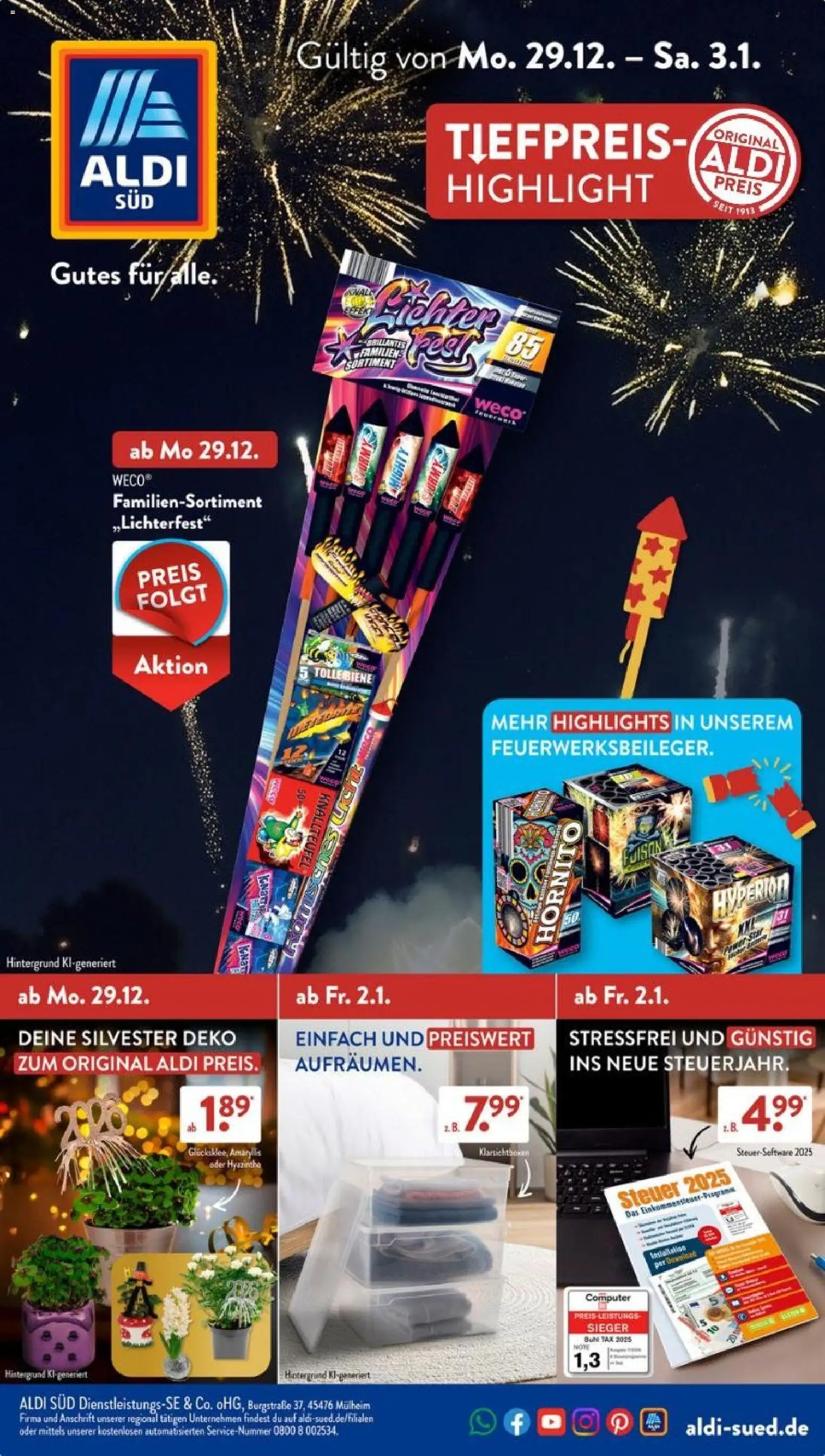 Aldi Süd Prospekt 	 - Seite 1 - gültig ab 29.12.2025