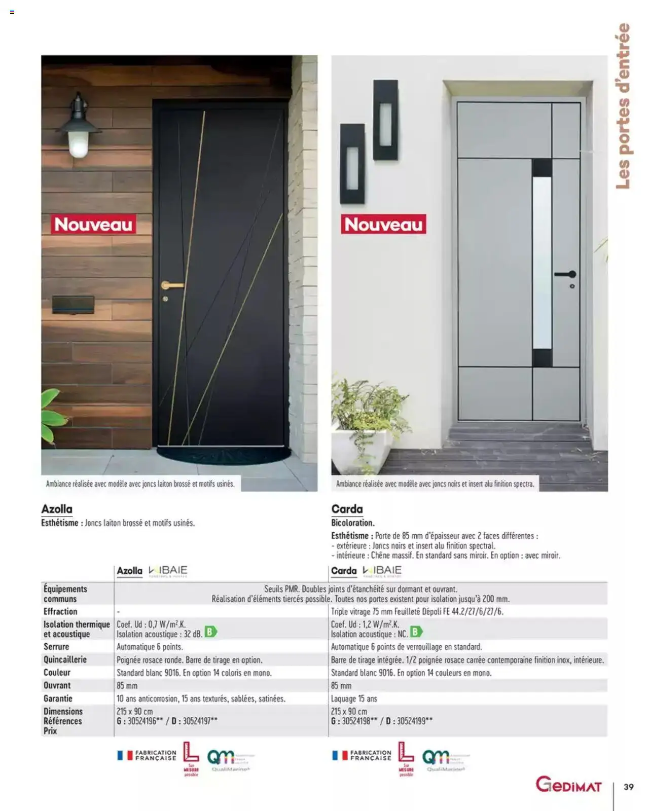 Gedimat Menuiseries intérieures & extérieurs - page 39 - valable à partir du 14/03/2025