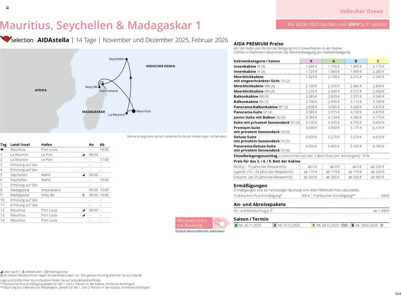 Aida Prospekt Winter 2025/26 - Seite 104 - gültig ab 01.10.2025