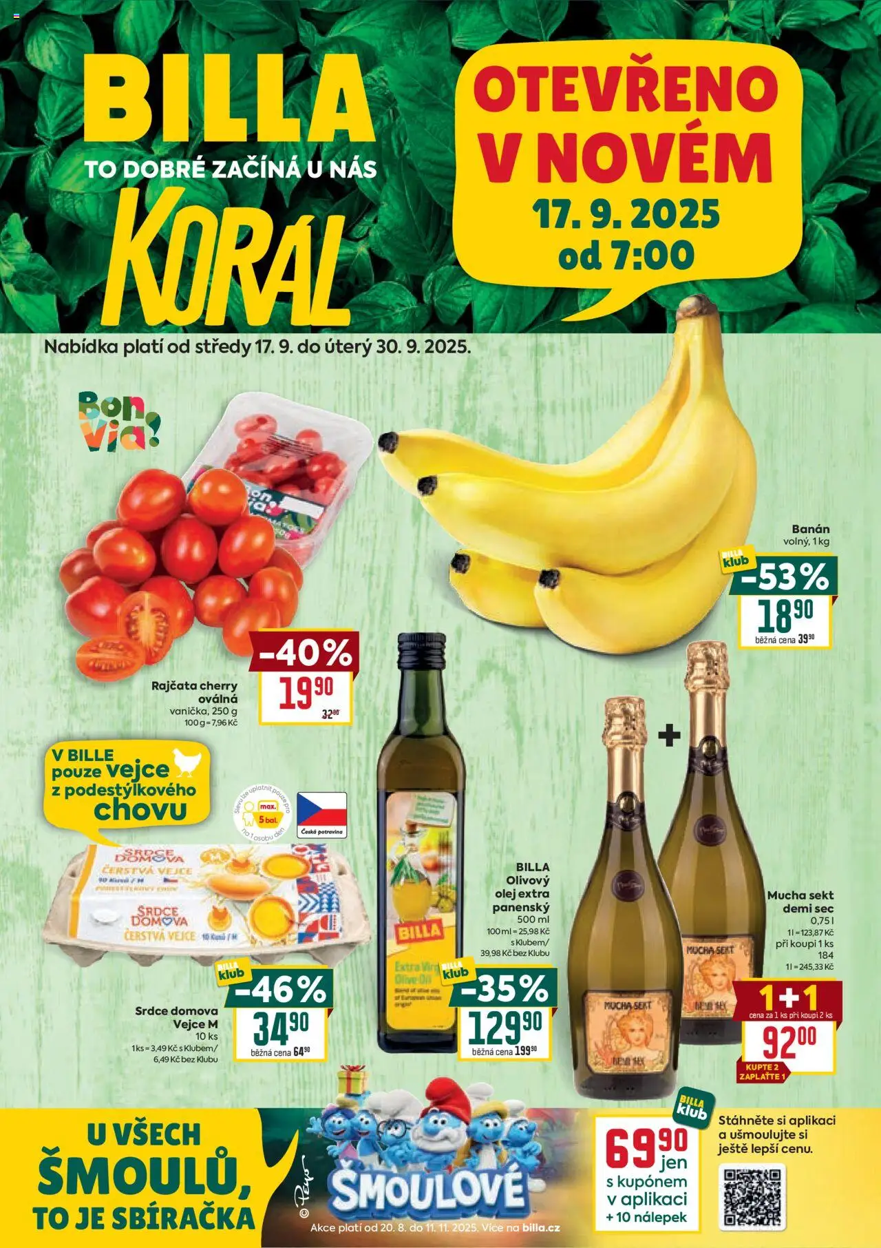 Billa leták - Speciál: Korál - strana 1- platný od 17.09.2025