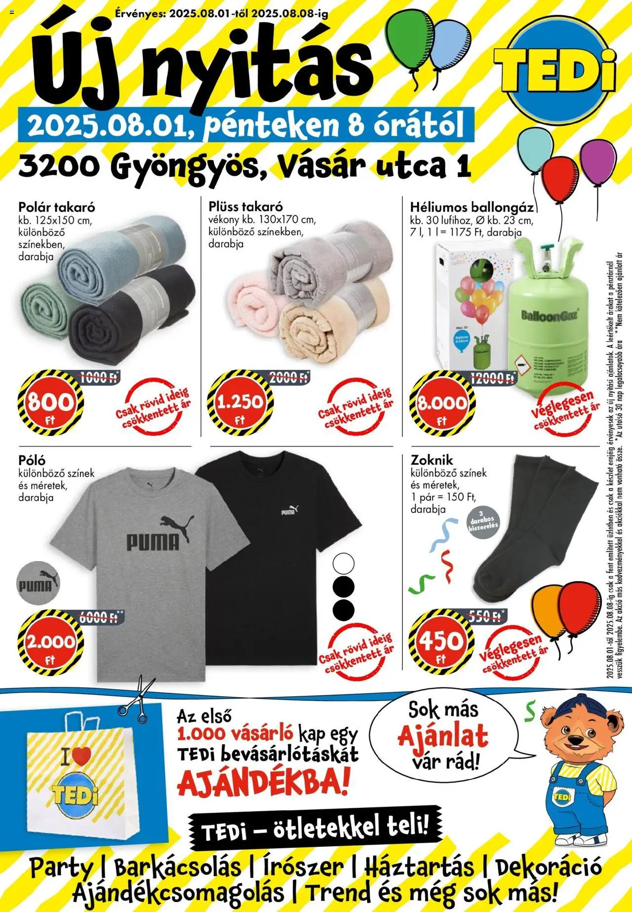 TEDi Akciós újság - 1oldal - érvényes 2025.08.01.-tól