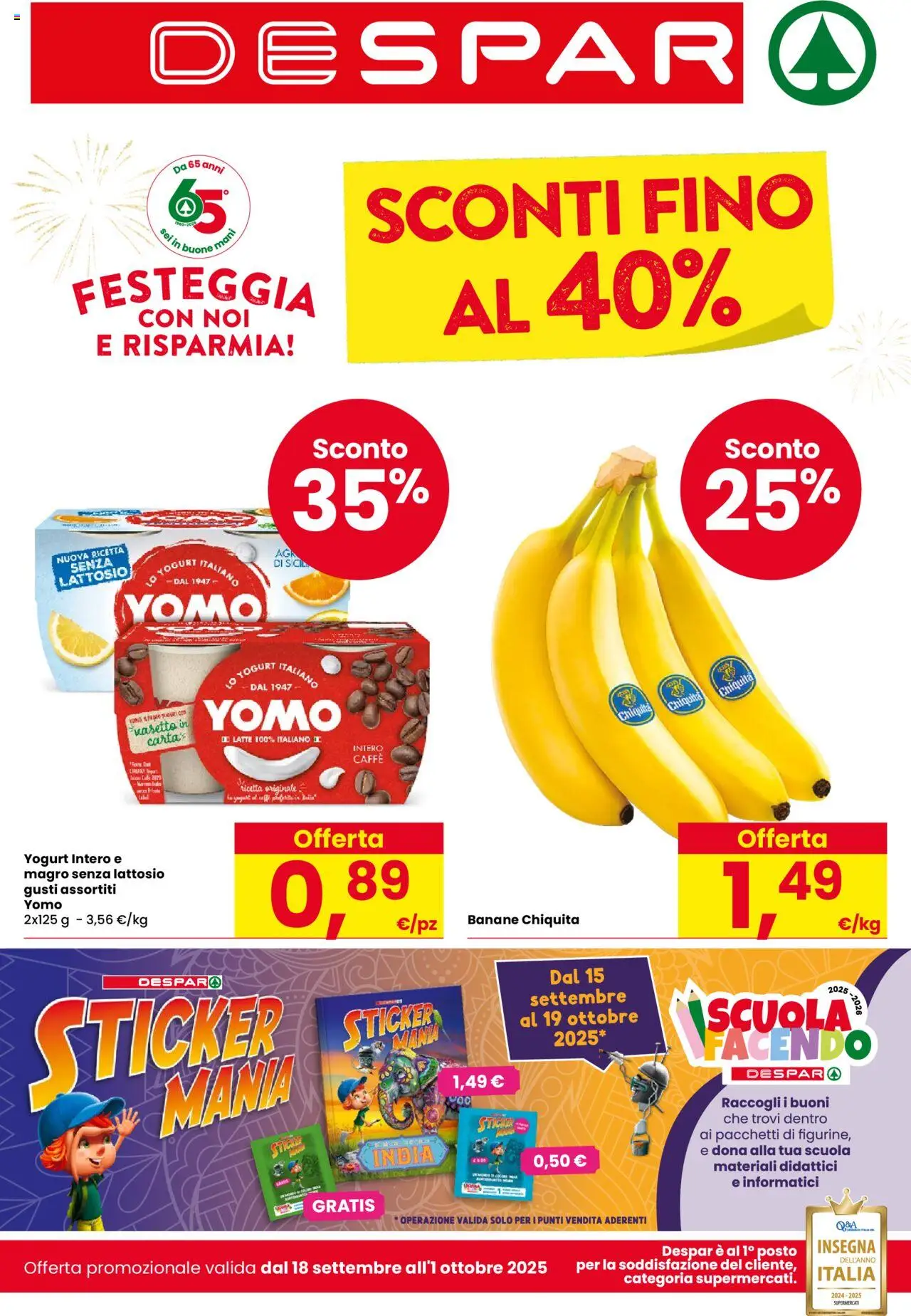 Volantino Despar	 - pagina 1 - valido dal 18/09/2025