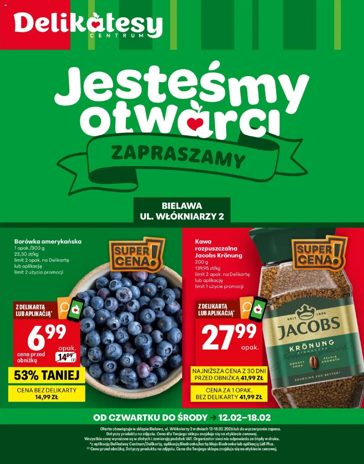 Delikatesy Centrum Gazetka - Bielawa Otwarcie - strona 1- ważny od 12.02.2026