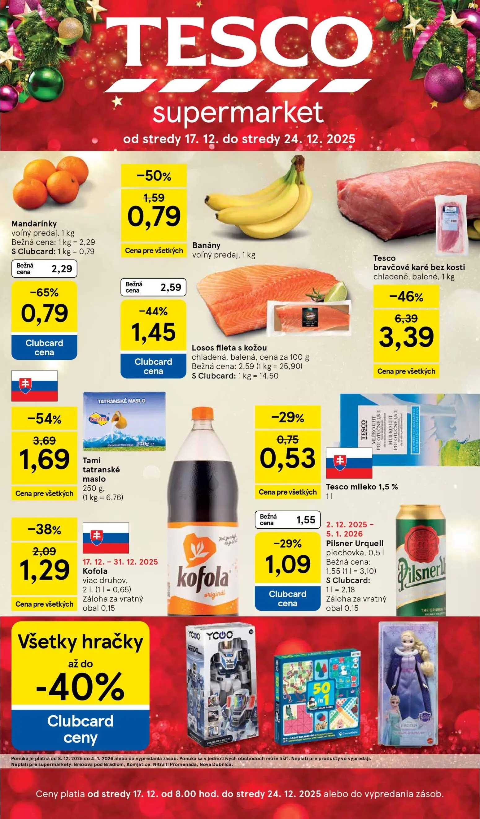Tesco Supermarket - leták - strana 1- platný od 17.12.2025