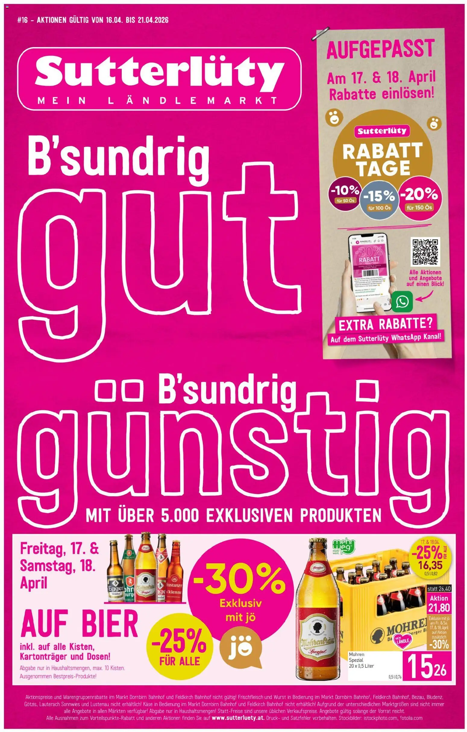 Sutterlüty Flugblatt - Seite 1- gültig ab 16.04.2026