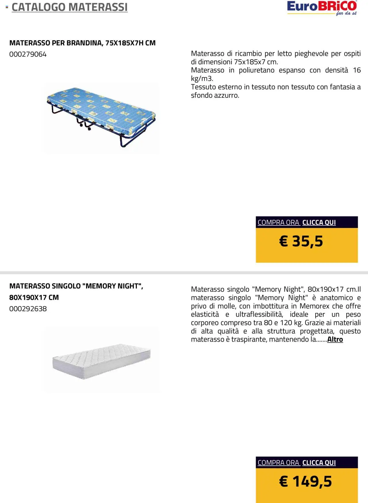Eurobrico Materassi catalogo - pagina 4 - valido dal 23/07/2025