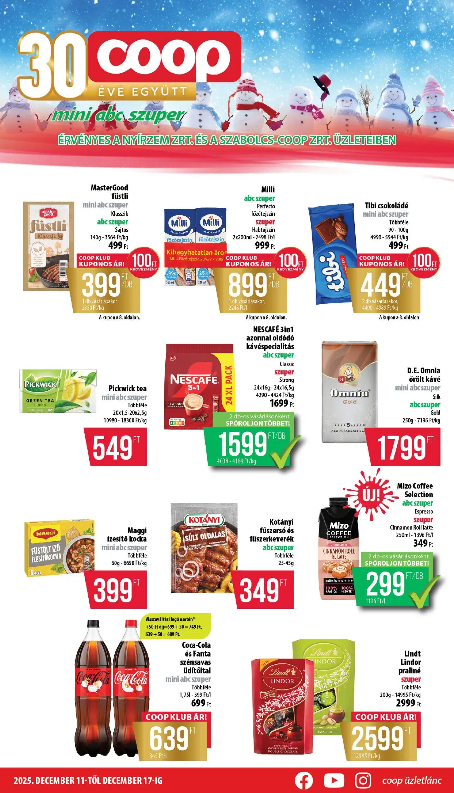 COOP - Mini & Abc & Szuper / Nyírzem - 1oldal - érvényes 2025.12.11.-tól