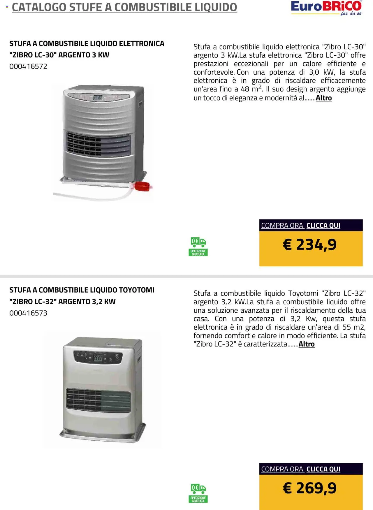 Eurobrico Stufe a Combustibile Liquido catalogo - pagina 9 - valido dal 23/07/2025