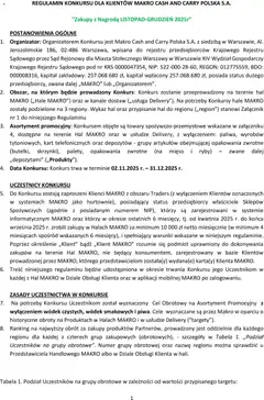 Podgląd Makro Gazetka - Regulamin konkursu zakupy z nagrodą ważny od 02.11.2025