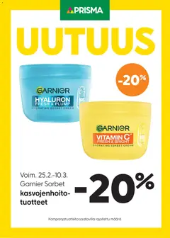 Esikatselu Prisma tarjoukset Garnier Sorbet voimassa alkaen 25/02/2026