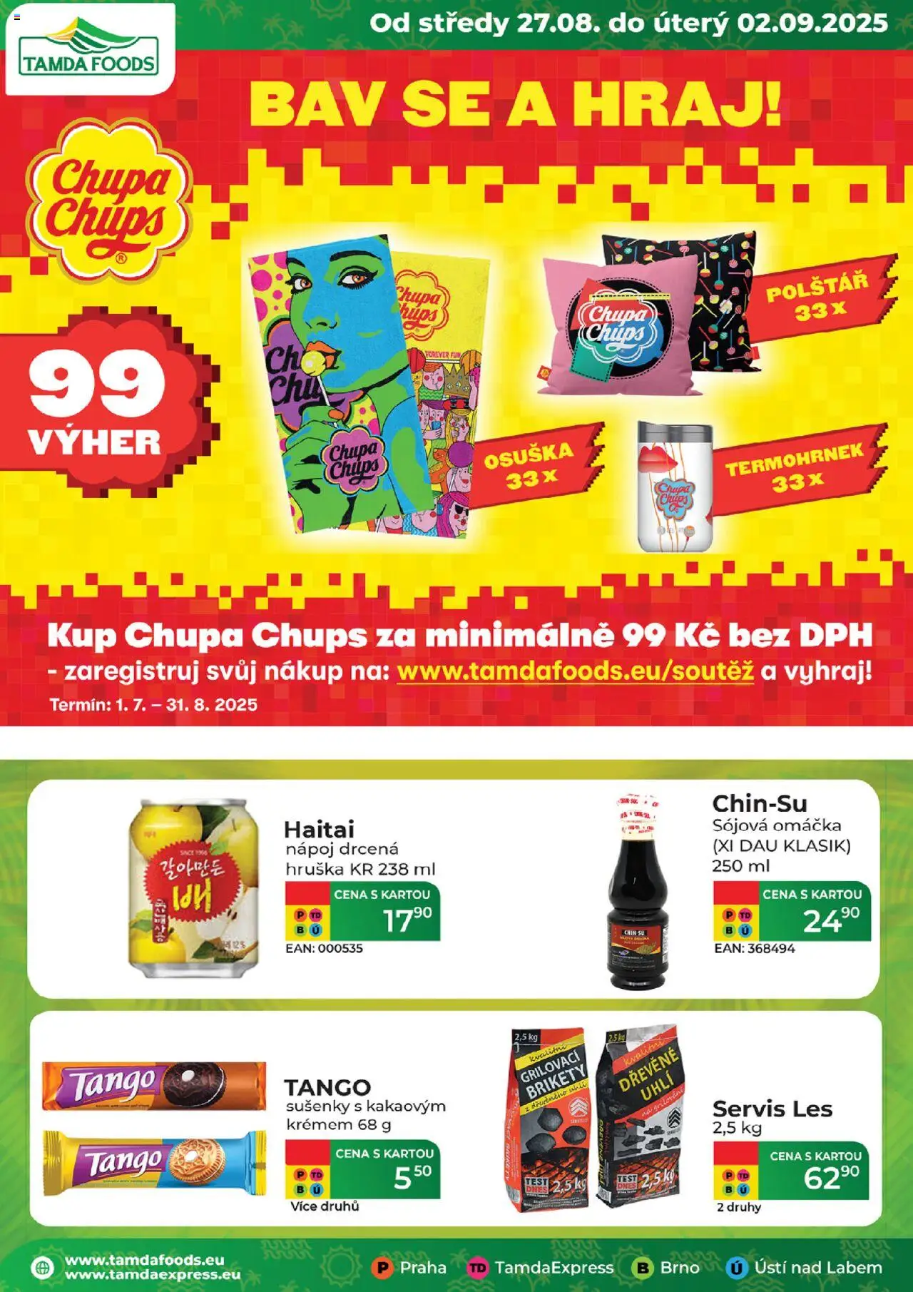 Tamda Foods leták - strana 1- platný od 27.08.2025